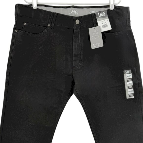 Lee Men's Slim Straight Motion Flex Waistband Stretch Black Pants Size 40X30 NWT - Picture 3 of 11